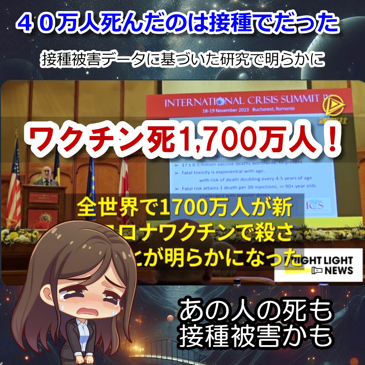 コロナワクチンで全世界1700万人の死亡と結論
