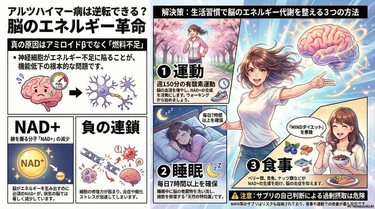 アルツハイマー病は逆転できる？脳を守る3つの対策