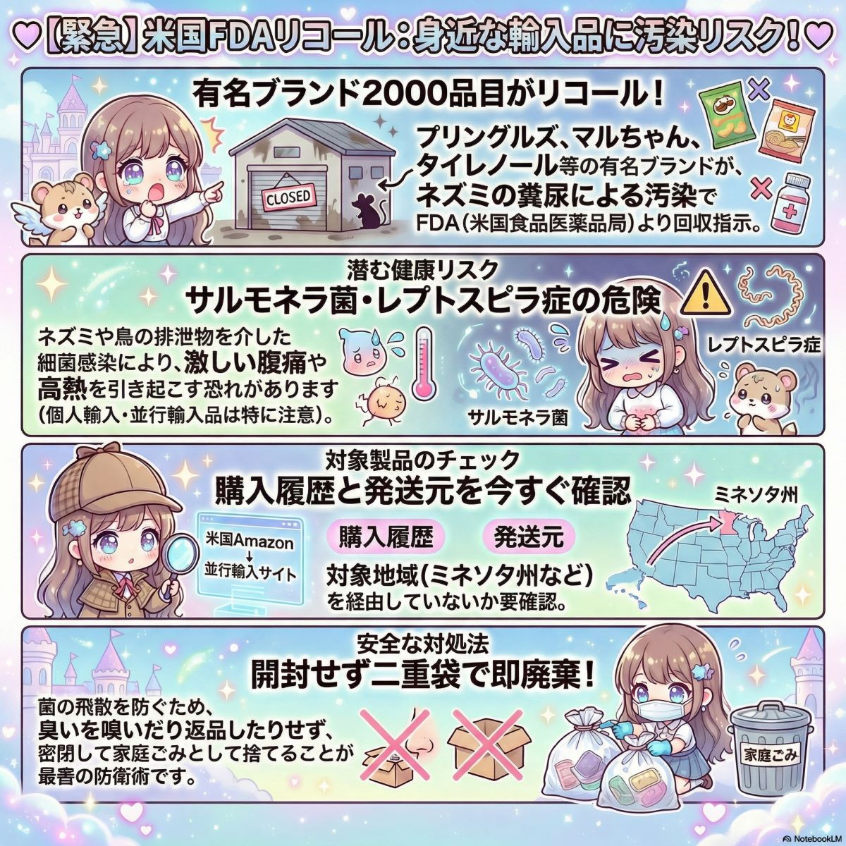 プリングルス、マルちゃん(カップラーメン)など有名ブランド多数 FDAがClass II指定、3州限定