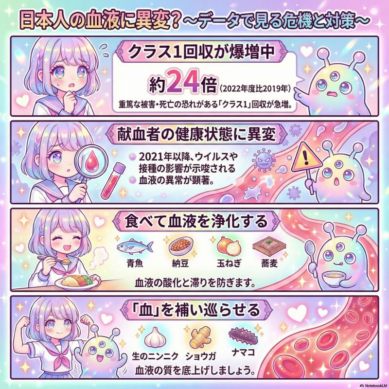 献血の血液に異常自体が発生中。