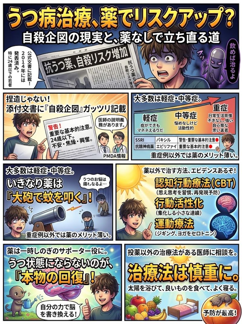 精神薬の添付文書にガッツリ書かれてる「自殺リスク」