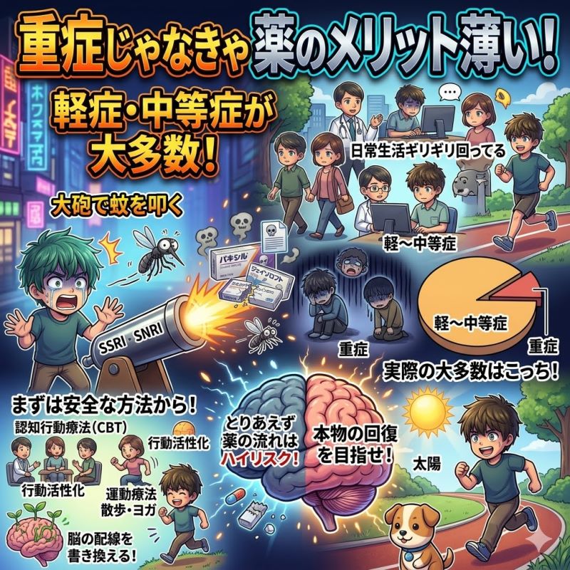 重症じゃなきゃ薬のメリットは薄い。軽症・中等症が大多数だぞ