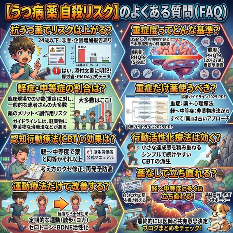 【うつ病 薬 自殺リスク】のよくある質問（FAQ）