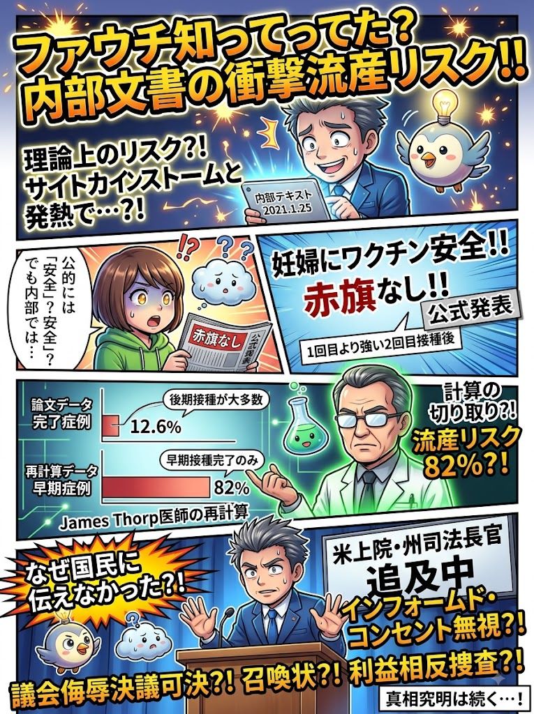 コロナワクチン接種で流産リスクをファウチと仲間は知っていた