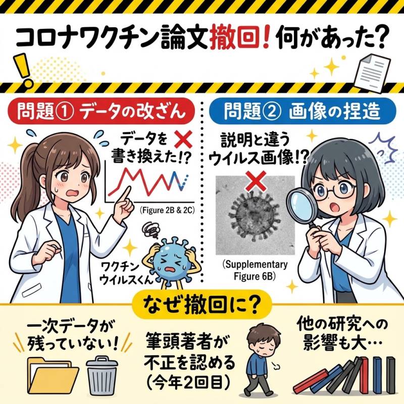 S2標的ワクチン論文が撤回された理由と捏造の詳細